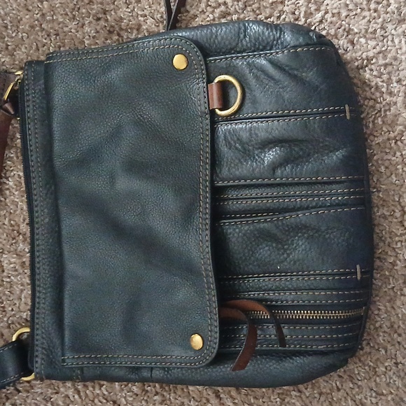 Fossil black leather messager bag - Picture 2 of 16
